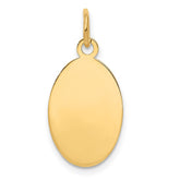 14k Plain .011 Gauge Engravable Oval 19x11mm Disc Charm