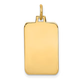 14k Plain .009 Gauge Engravable Rectangular 22x12mm Disc Charm