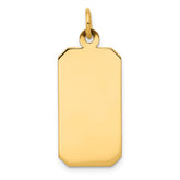 14k Plain 21.8x11.5mm .009 Gauge Engravable Rectangular Disc Charm