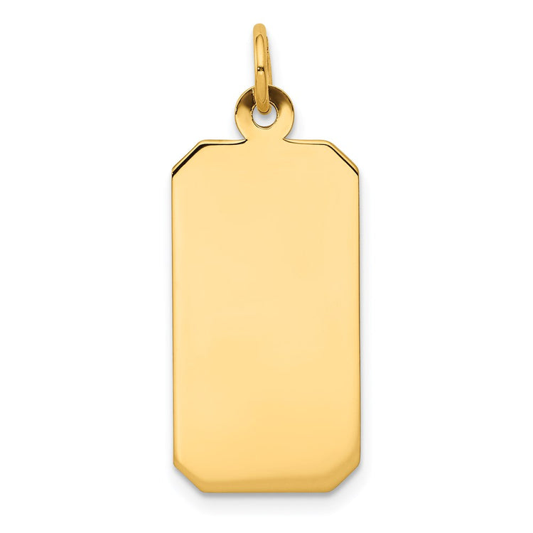 14k Plain 21.8x11.5mm .009 Gauge Engravable Rectangular Disc Charm
