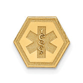 14k 9.5mm Hexagon Non-enameled Attachable Medical Jewelry Emblem