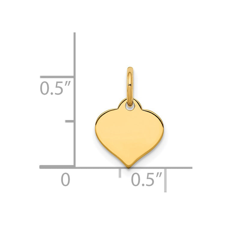 14k Plain .027 Gauge Engraveable Heart 10x10mm Disc Charm
