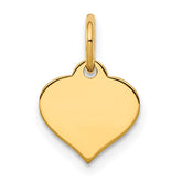 14k Plain .027 Gauge Engraveable Heart 10x10mm Disc Charm