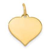 14k Plain .013 Gauge Engraveable Heart 15x14mm Disc Charm