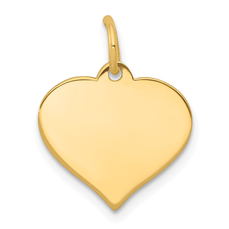 14k Plain .013 Gauge Engraveable Heart 15x14mm Disc Charm