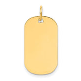 14k Plain .009 Gauge Engraveable 23x13mm Dog Tag Disc Charm