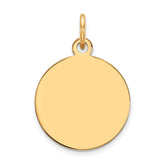 14k Plain .011 Gauge Round Engravable 15mm Disc Charm