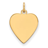 14k Plain .013 Gauge Heart Engravable 17x16.5mm Disc Charm
