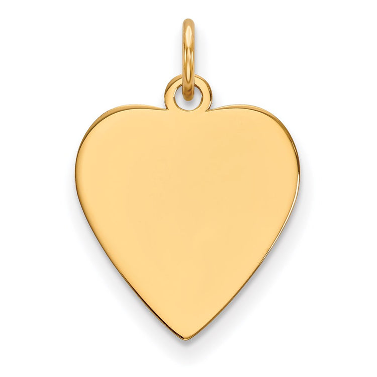 14k Plain .011 Gauge Heart Engravable 17x16.5mm Disc Charm