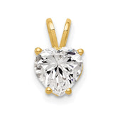 14k 7mm Heart Cubic Zirconia Pendant