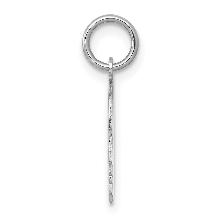 14k White Gold Plain Small.018 Depth Facing Right Engravable Boy Charm
