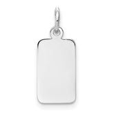 14k White Gold Plain 13x8mm .018 Gauge Rectangular Engravable Charm