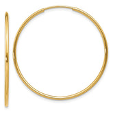 14k 1.2x34mm Polished Endless Tube Hoop Earrings