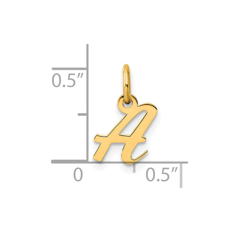 The Initial Pendant 'A' — 14K Yellow Gold, Small Script