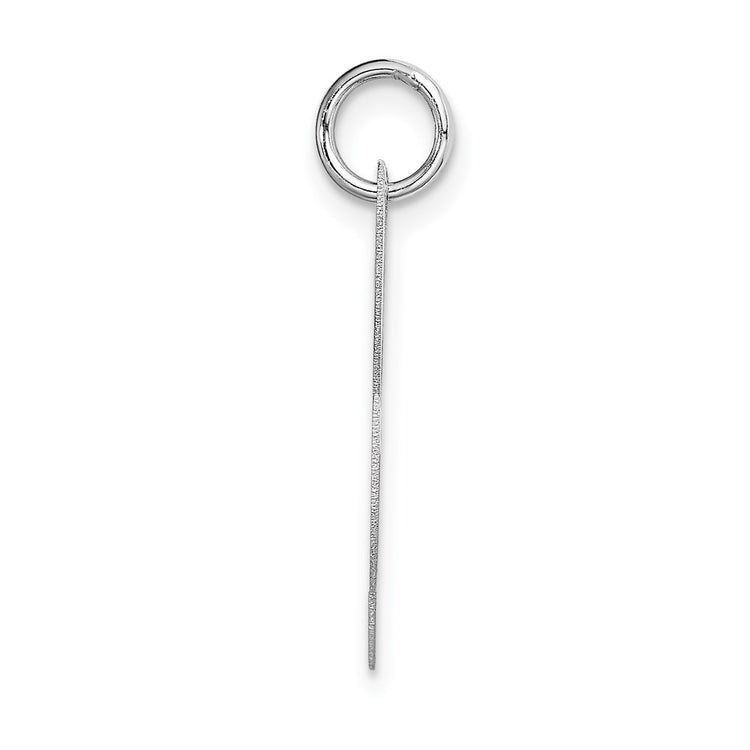 14k White Gold Large Fancy Script Letter L Initial Charm
