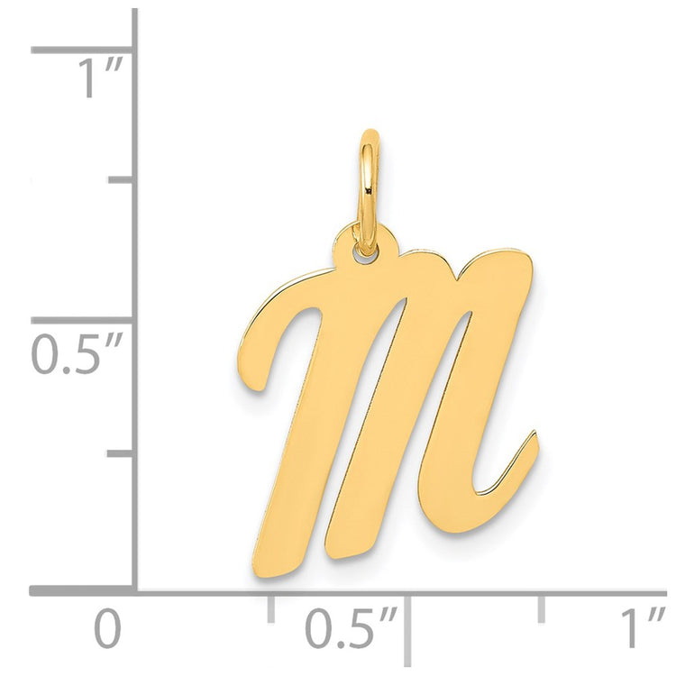 14k Medium Script Letter M Initial Charm