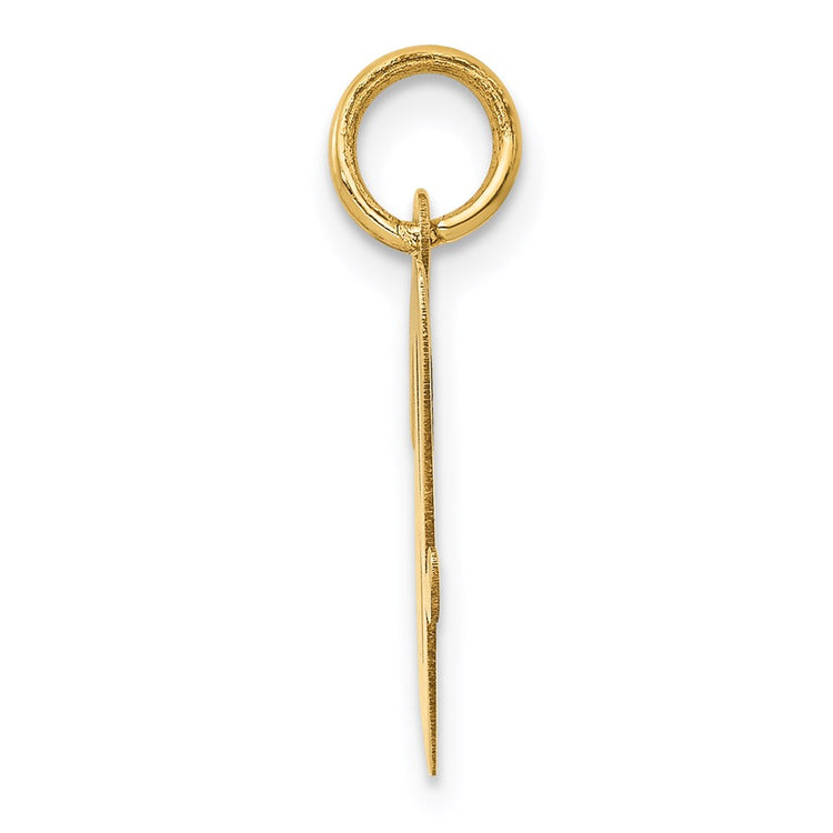 14k Medium Script Letter V Initial Charm