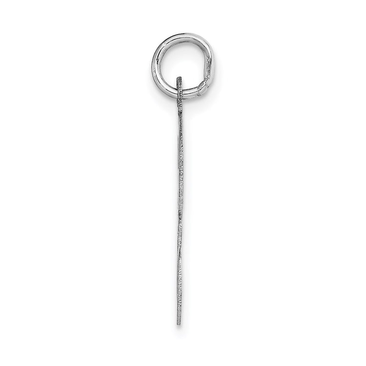 14k White Gold Large Script Letter F Initial Charm