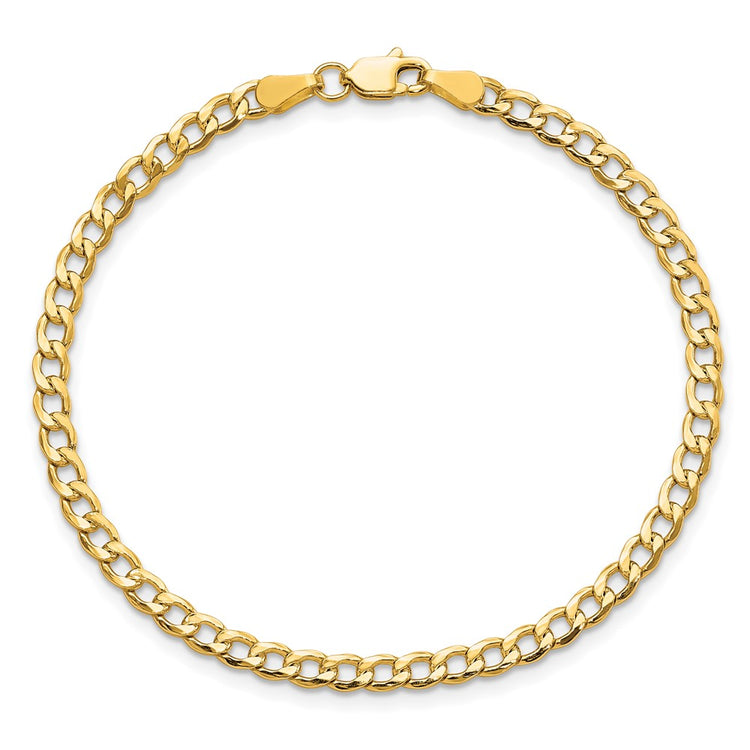 10k 3.35mm Semi-Solid Curb Link Chain