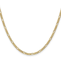 10k 2.5mm Semi-Solid Figaro Chain