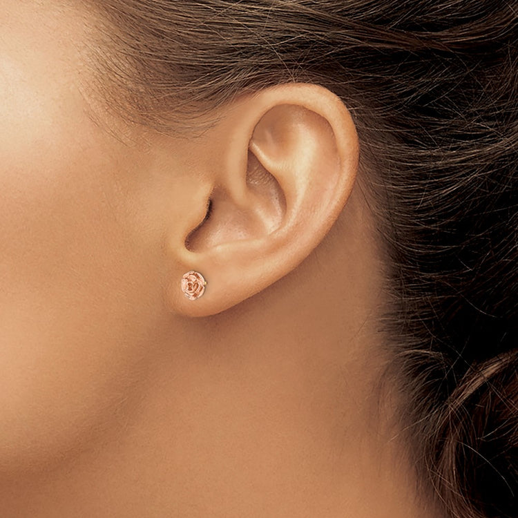 10k and 12k Two-tone Black Hills Gold Rose Post Earrings