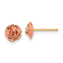 10k and 12k Two-tone Black Hills Gold Rose Post Earrings