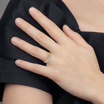 10K and White Rhodium MOM CZ Ring