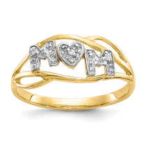 10K and White Rhodium MOM CZ Ring