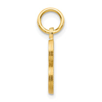 10K Satin Diamond-cut Block Initial B Charm