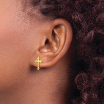 10k Budded Cross Post Earrings