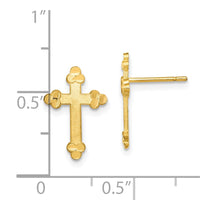 10k Budded Cross Post Earrings