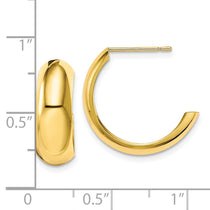 10k Polished 6.5mm J-Hoop Earrings