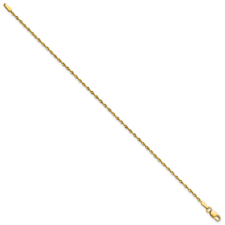 10k 1.5mm Ultra D/C Lightweight Rope Chain Anklet