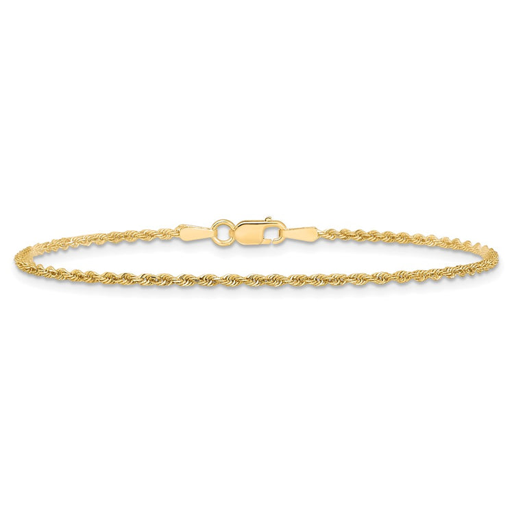 10k 1.5mm Diamond-cut Rope Chain