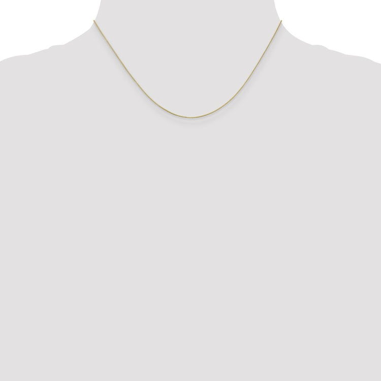 10K Solid Yellow Gold 0.5MM Box Chain Necklace 16-24 Inch