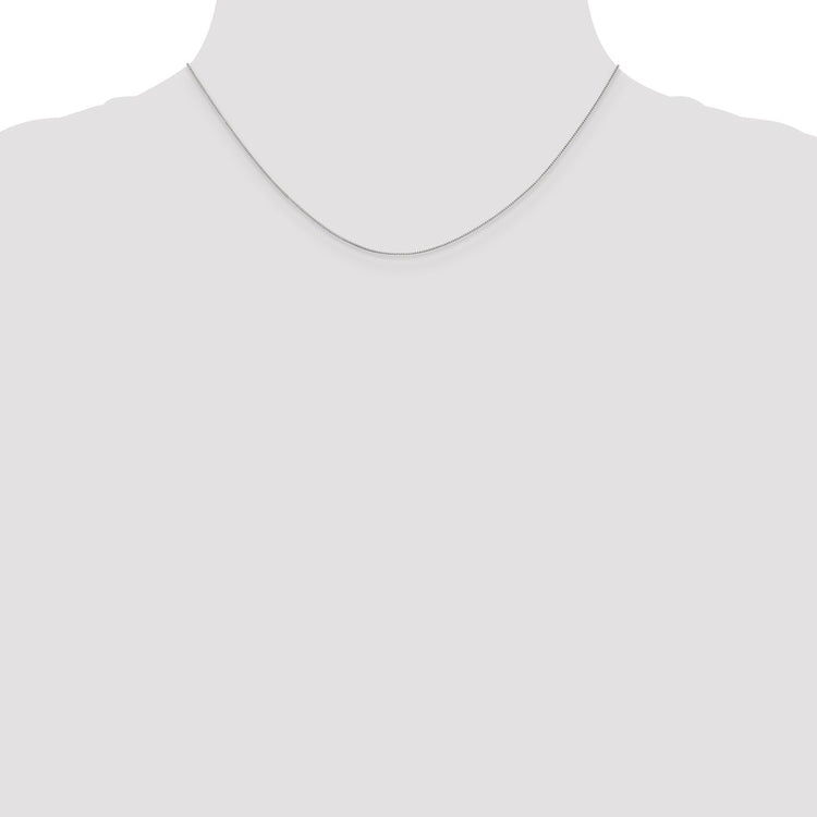 10K Solid White Gold 0.5MM Box Chain Necklace 16-24 Inch