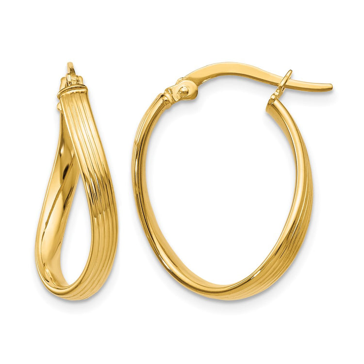 10K Polished Hinged Hoop Earrings