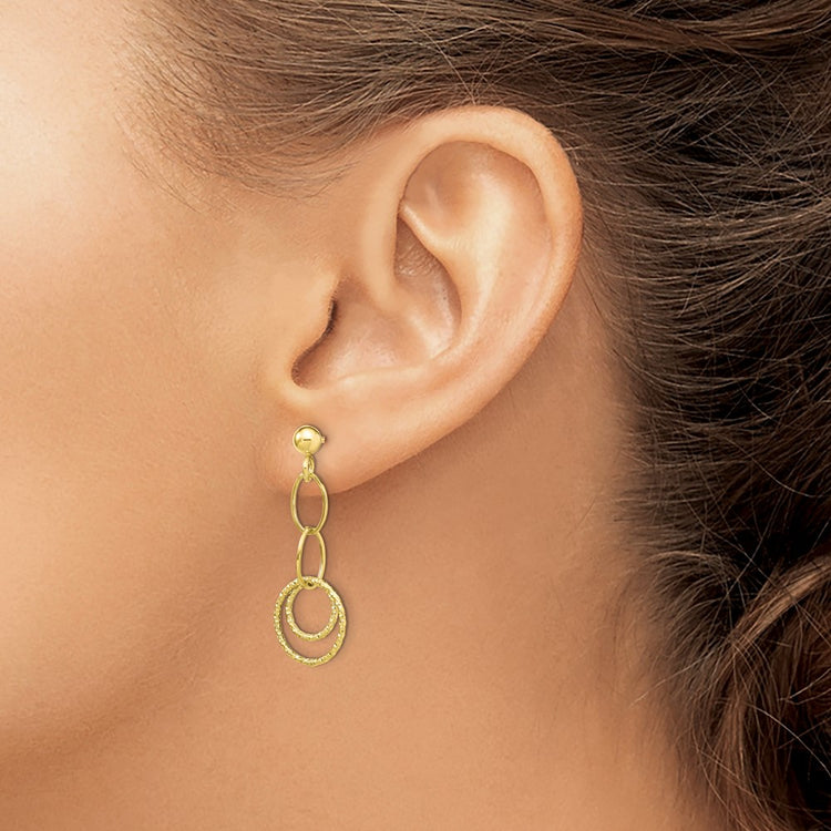 10K Post Dangle Earrings