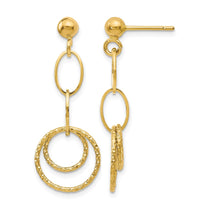 10K Post Dangle Earrings