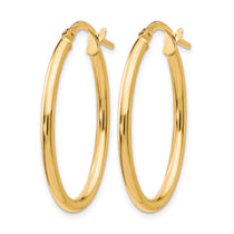 10K Polished Oval Hinged Hoop Earrings