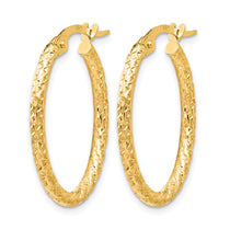 10K Polished D/C Oval Hoop Earrings