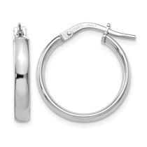 10K White Gold Polished Hoop Earrings