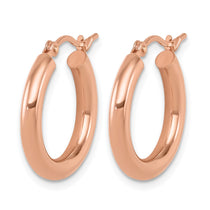 10K Rose Gold Polished Hoop Earrings