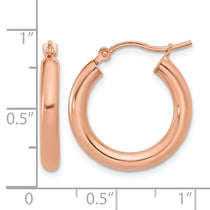 10K Rose Gold Polished Hoop Earrings