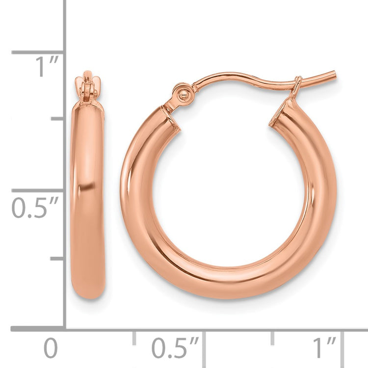 10K Rose Gold Polished Hoop Earrings