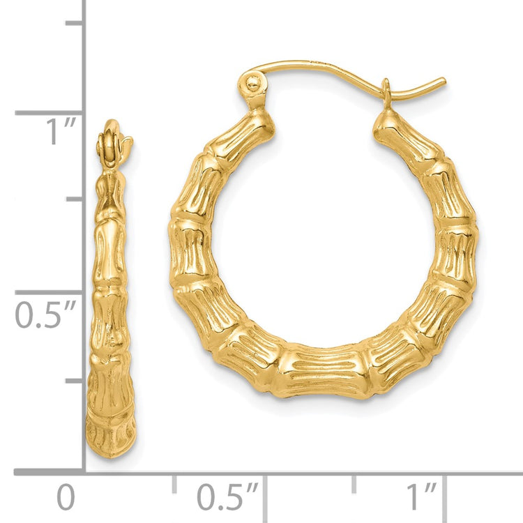 10k Polished Hollow Classic Earrings