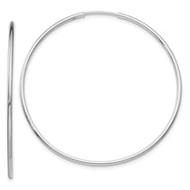 10K White Gold Endless Hoop Earrings