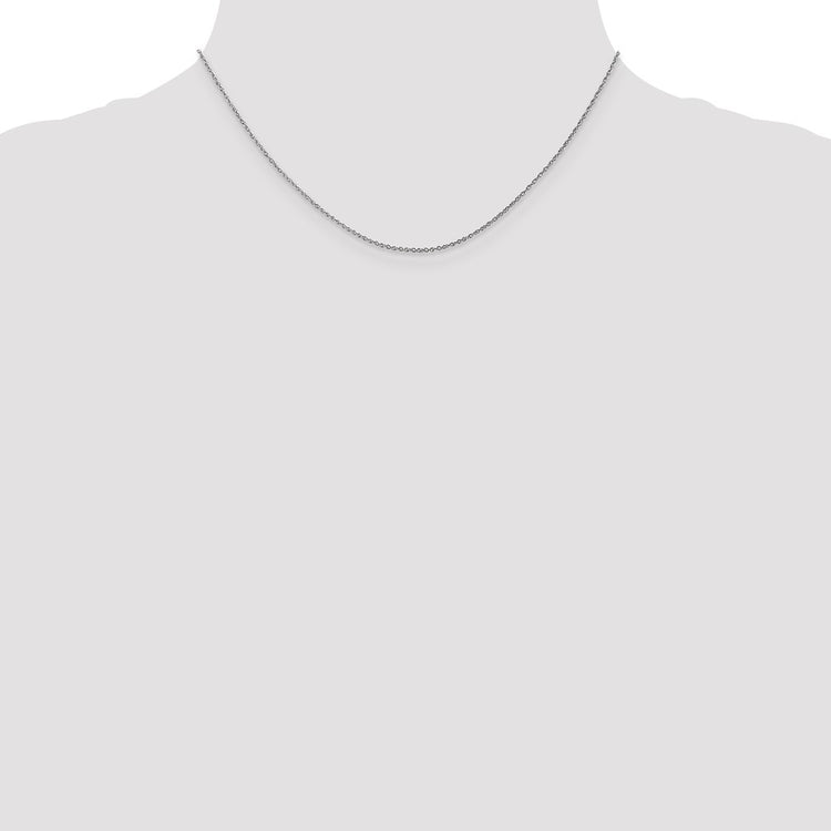 10K Solid White Gold 0.8MM WG Lite-baby Rope Chain Necklace 16-24 Inch