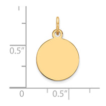 10K Plain .018 Gauge 12.75x12.75mm Circular Engravable Disc Charm