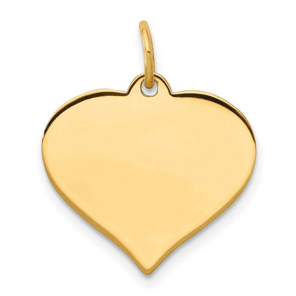 10k Plain .018 Gauge 16.8x14.8mm Heart Disc Charm